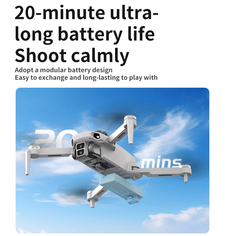 L106-1 GPS Professional Drone With 4K HD Camera Screen Remote 5G WIFI 3KM EIS Obstacle Avoidance FPV Brushless Quadcopter