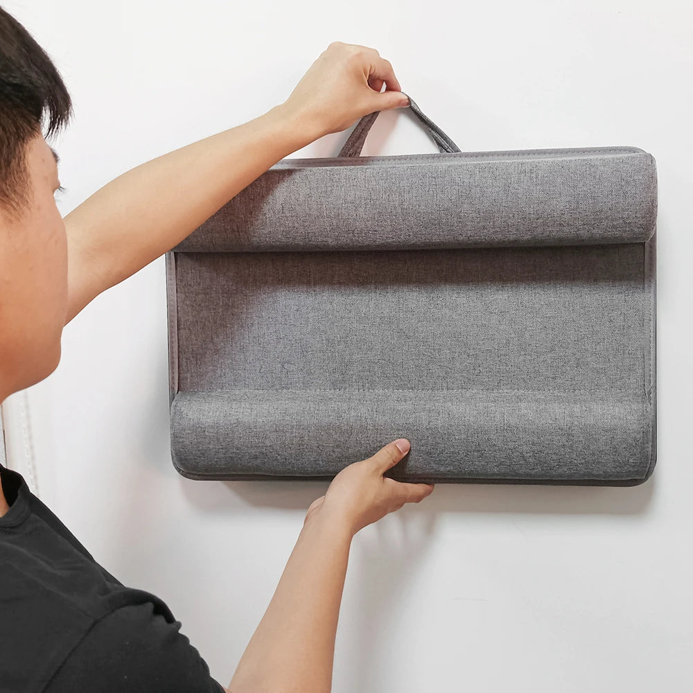 Mumucc Wooden Suspended Bed Study Table, Portable 15 Inch Laptop Desk With Handle, Sponge Cushion AND ABS Slot,Black,Khaki,Brown