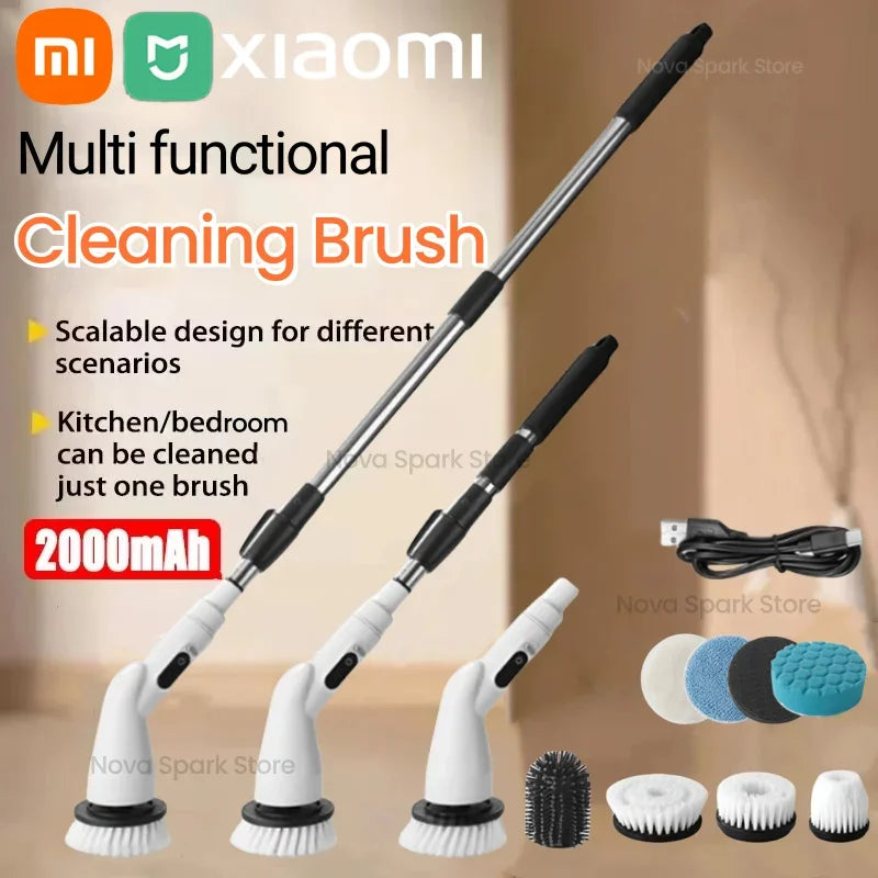 Xiaomi 2000mAh 6-in-1 Electric Cleaning Brush Wireless Electric Rotary Clean Brush Shower Clean 8 Head For Bathroom Kitchen Home