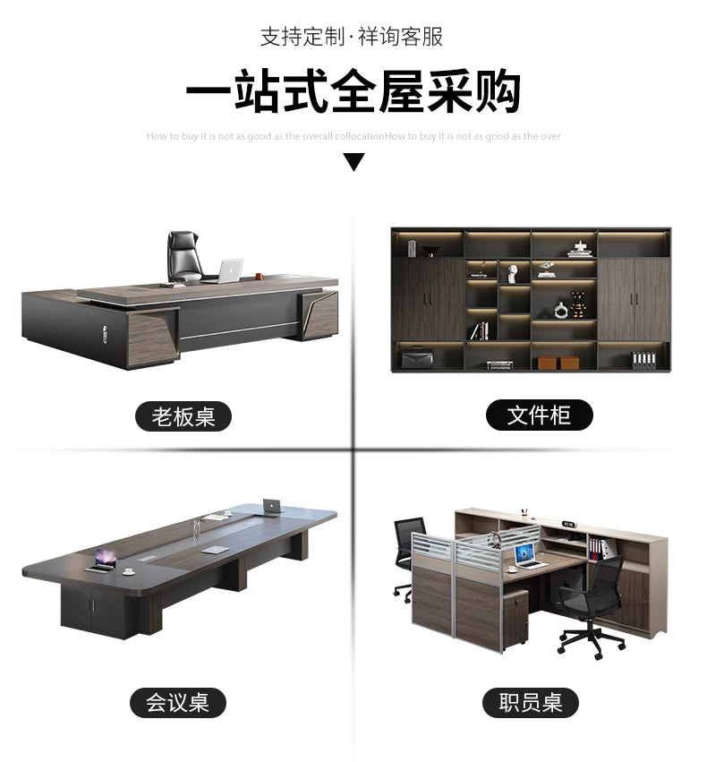 Light Luxury Vintage Office Desk Organizer L Shaped Mid Century Dark Wood Computer Desks Work Art Bureau Meuble Office Furniture