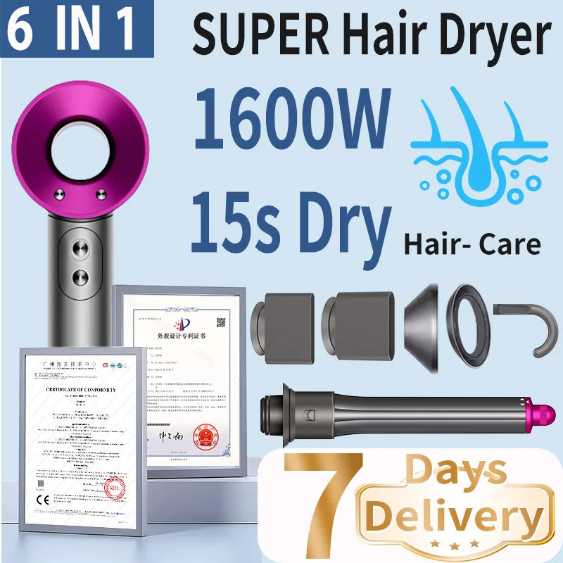 1600W Professional Hair-care Negative Ion Hair dryer 220V Leafless Hairdryer High Speed household Blow Dryer Salon Style Tool