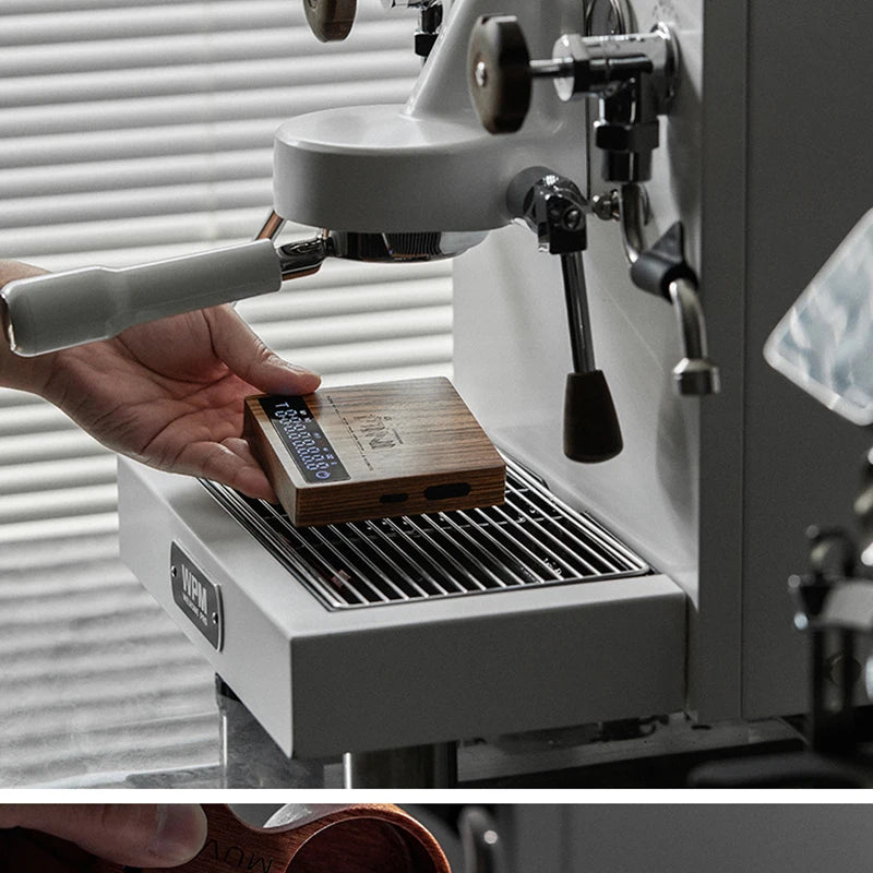 MUVNA Mini Digital Wood scale, Professional Electronic Coffee Scale for Espresso/Hand Drip Coffee 0.1g of high-precision, 2kg