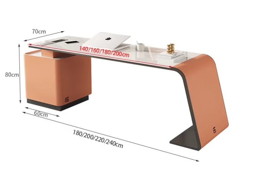 L Shape Hutch Office Table Modern Luxury Drawers Writing Standing Desks Organizer Conference Workstation Escritorio Furniture
