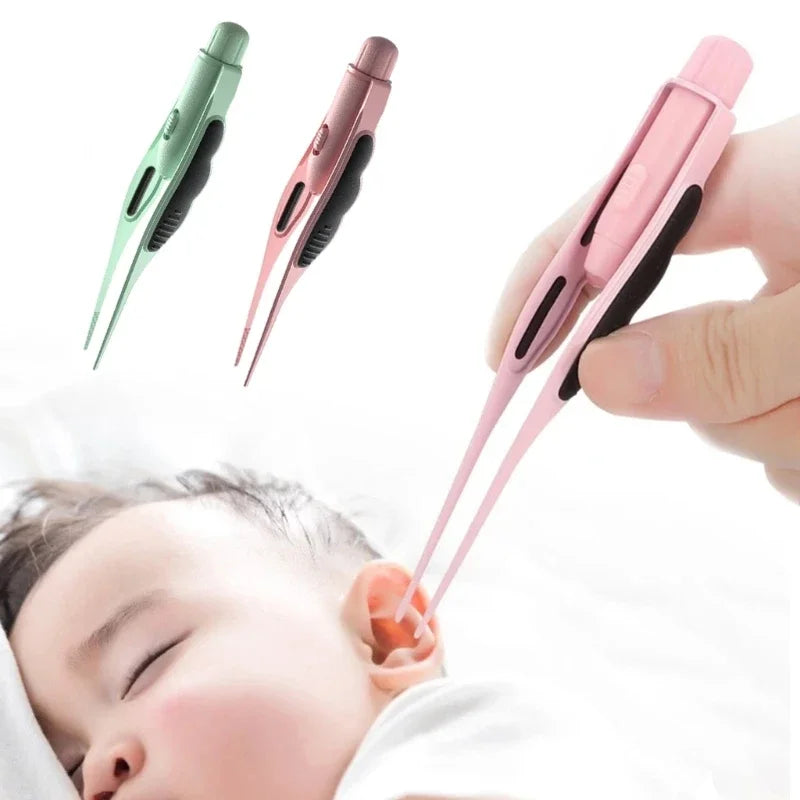 Earwax LED Tweezers Earpick Children Ear Cleaning Tool Adult Ear Wax Removal