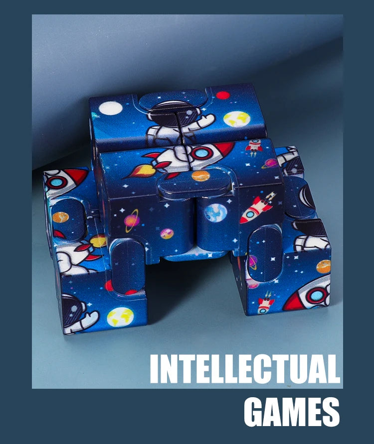 Colorful Infinite Versatile Christmas Fidget Cube Colorful Starry Sky Cube and Fidget Handle Toy Set