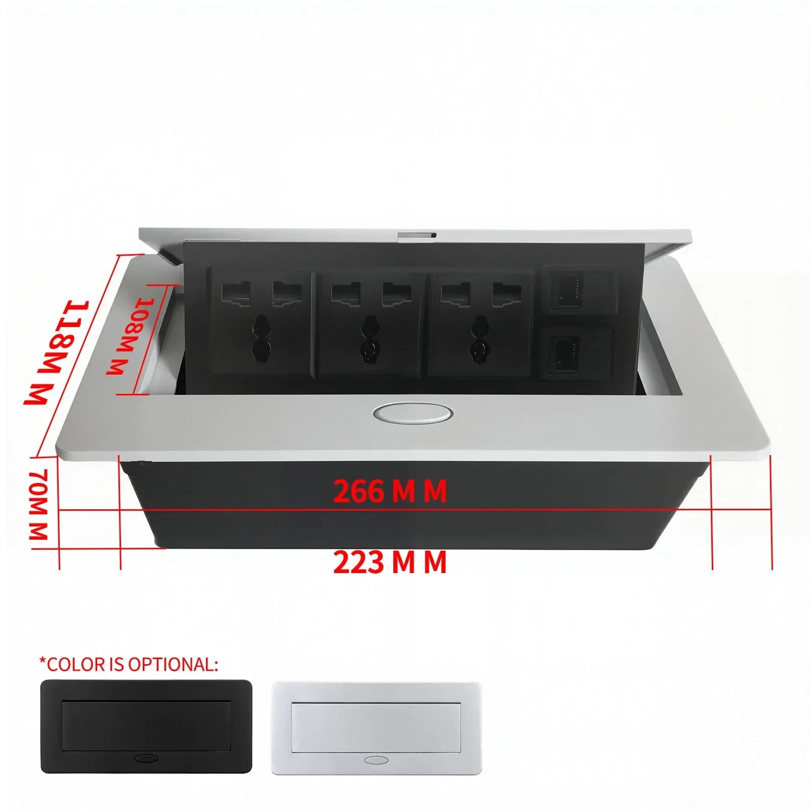 Multifunctional EU US American Pop-Up Socket Metal Panel Desktop Socket Meeting Charge Station for Laptop Phone