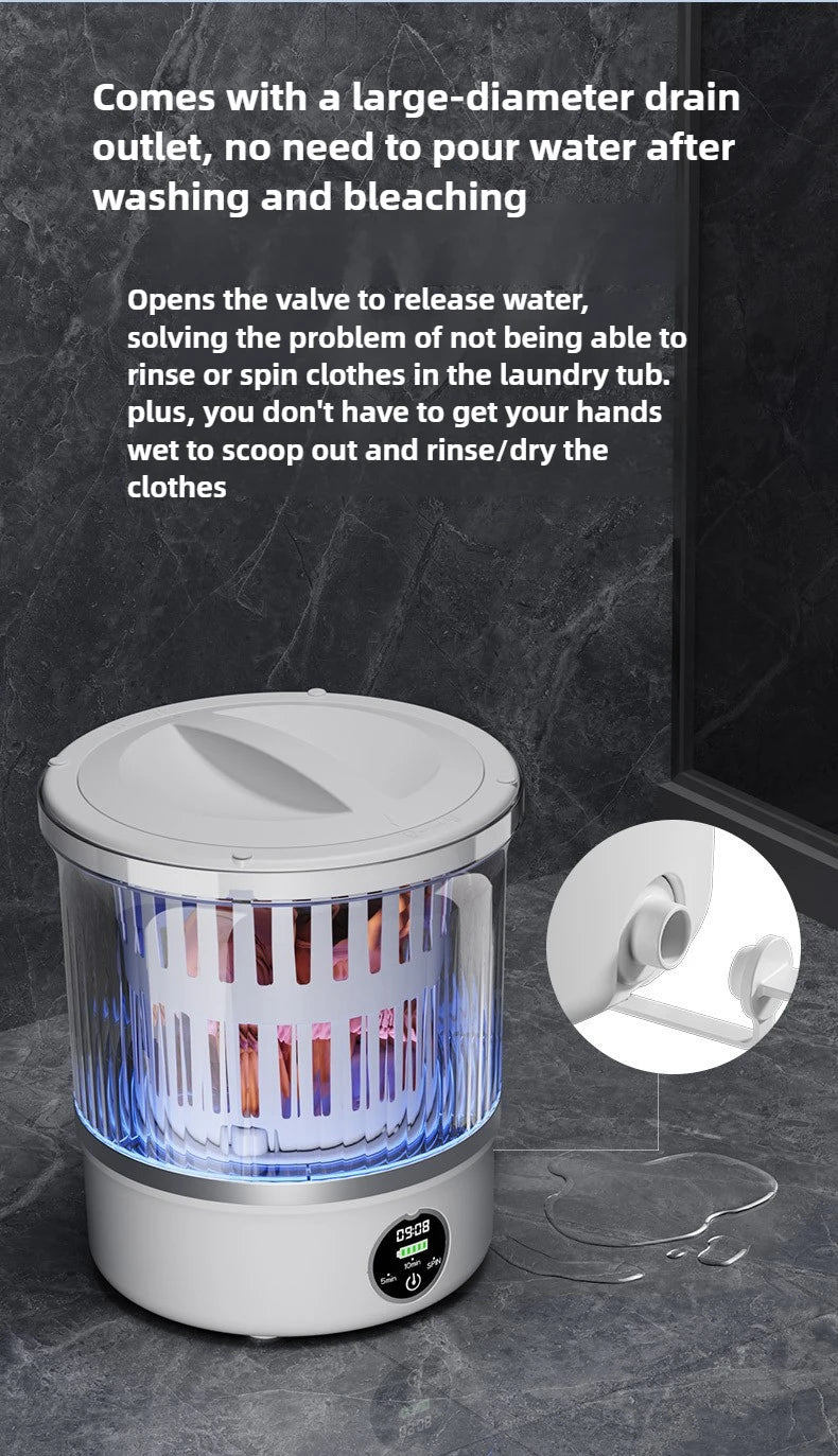 3L Mini Washing Machine Portable Home Clothes Socks Underwear Cleaning Washing Machine Travel Washing Machine with Spin Drying