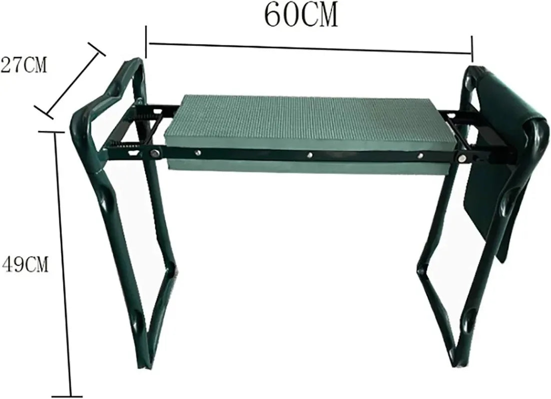 Garden Kneeler and Seat Foldable Kneeling Stool with Thicker Foam Pad Heavy Duty Bench with Tool Pouch Gifts for Fishing Green