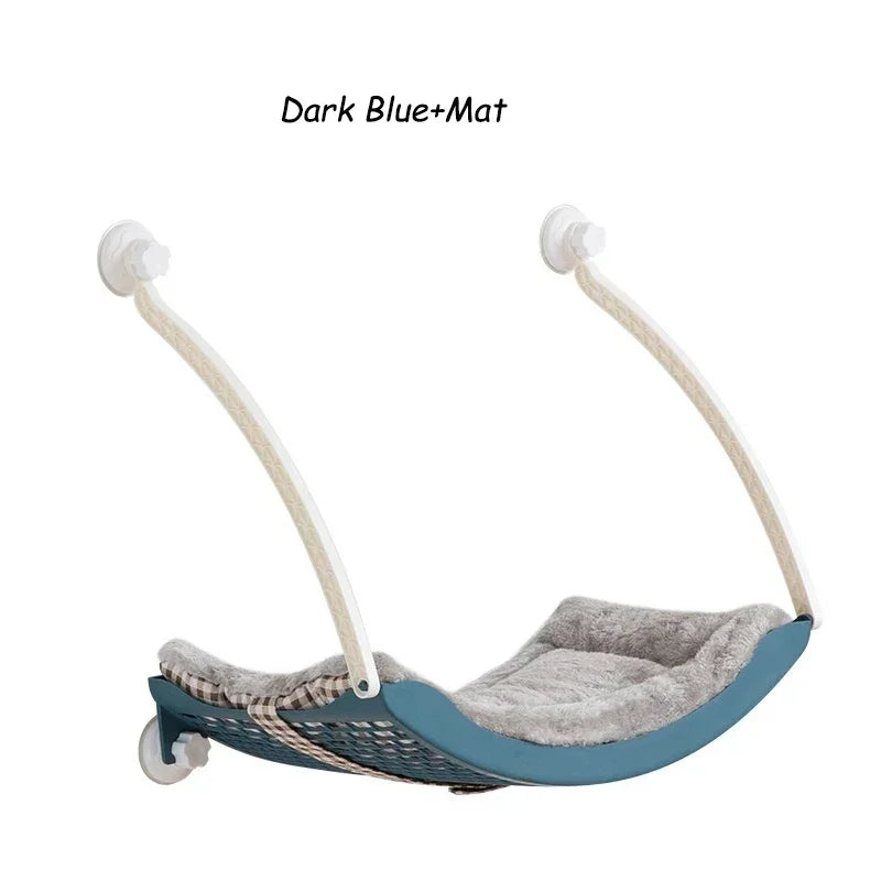 Cat Hammock Bed Comfortable Removable Arctic Fleece Sunbathe Cushion with Suction Cup for Balcony Windows Cats Hanging Beds