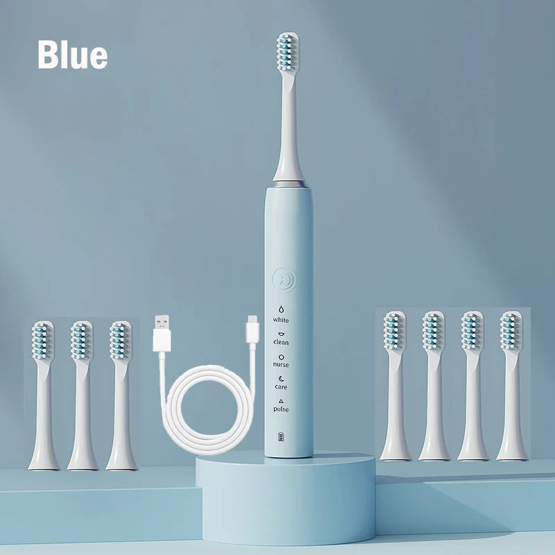 The New Ultrasonic Sonic Electric Toothbrush Rechargeable Tooth Brushes Adult Timer Brush Washable Electronic Whitening Teeth