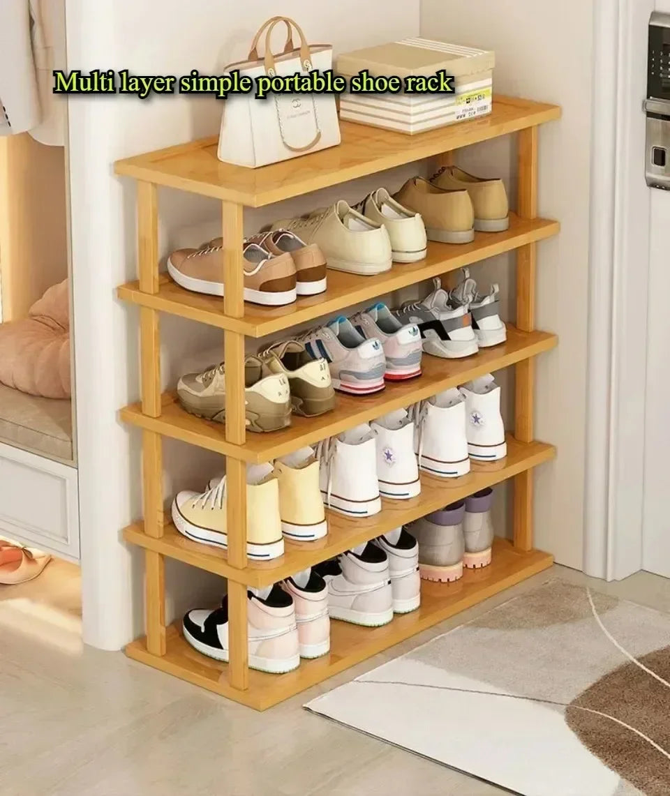 Bamboo Shoe Rack Detachable Shoe Rack for Easy Installation Storage Rack Entrance Storage Rack Multi-layer Simple Storage Rack