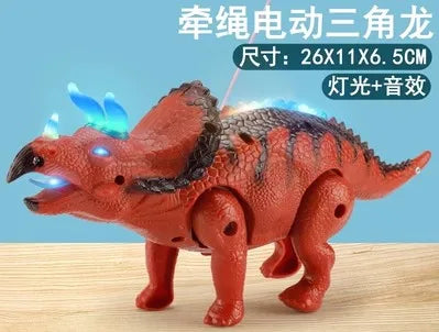 Dinosaur electric toys that can walk, lead ropes, light toys, Tyrannosaurus Rex boys, children's electric toys, babies