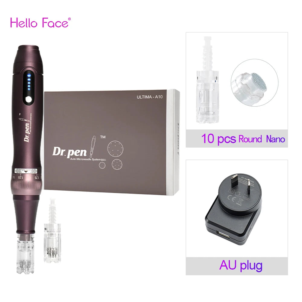 Dr pen Ultima A10 With 12 pcs Cartridge Wireless Derma Pen Skin Care Kit Microneedle Treatments Professionals Use Beauty Machine