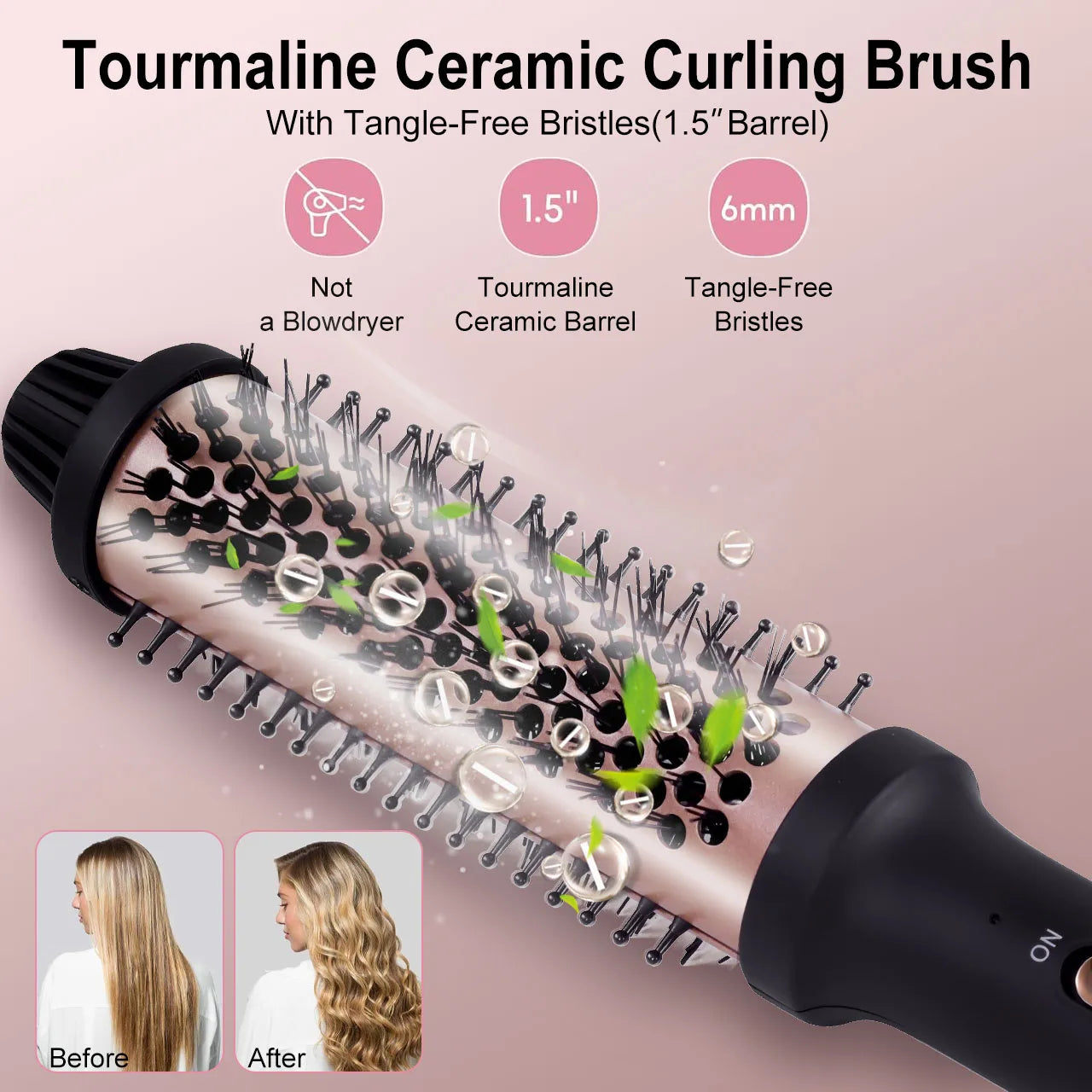 Hatteker Home Use Electric Curling Comb Long Short Hair Styling Brush Heat Resistant Hairdressing Tool Inner Buckle Curl