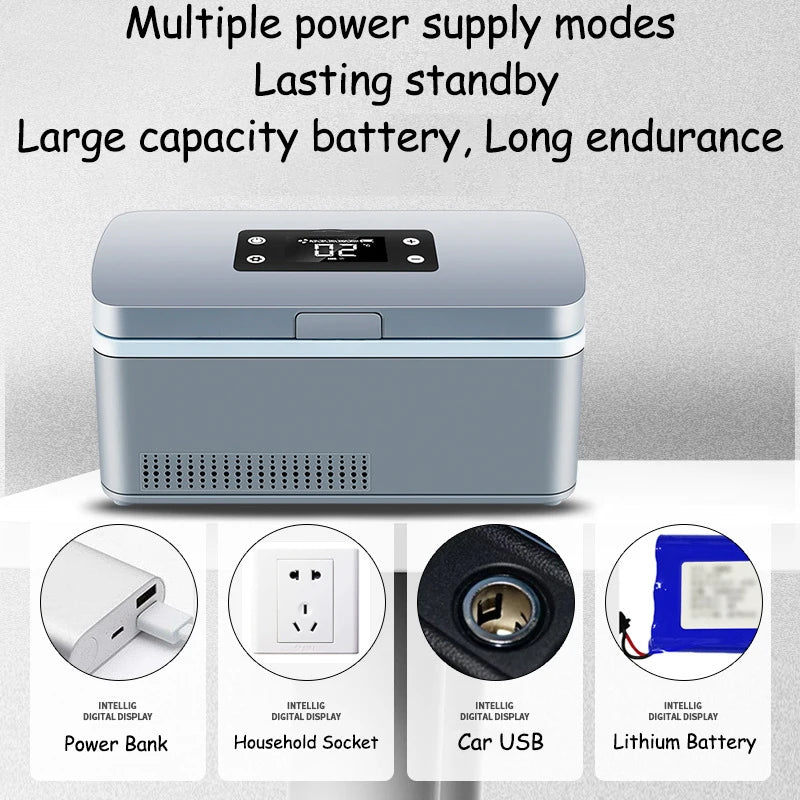 Portable Car Home Small Insulin Refrigeration Box Rechargeable Mini Fridge Cool Box Cooler for Drug Auxin Injection Pen Eye drop