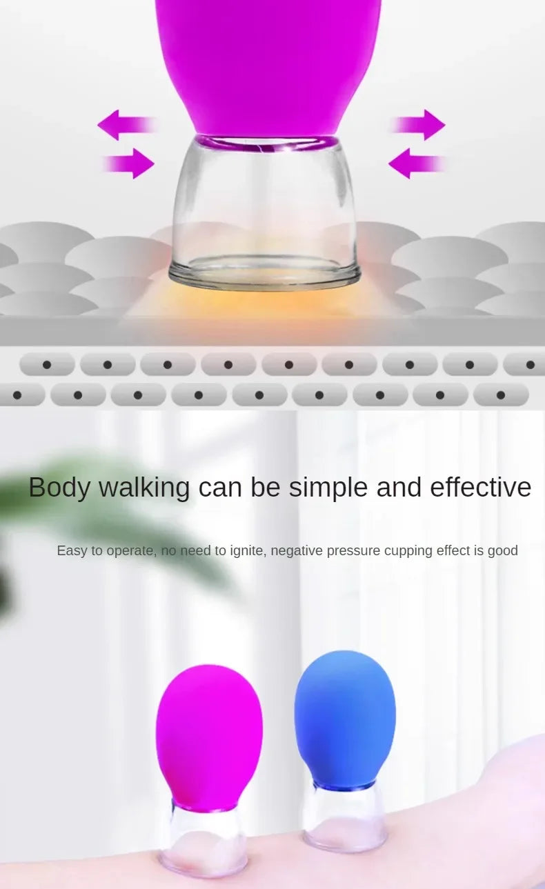 Silicone Cupping Massage Cup For Body Face Neck Eye Massager Vacuum Tank Body Facial Care, Anti-aging Beauty Tool