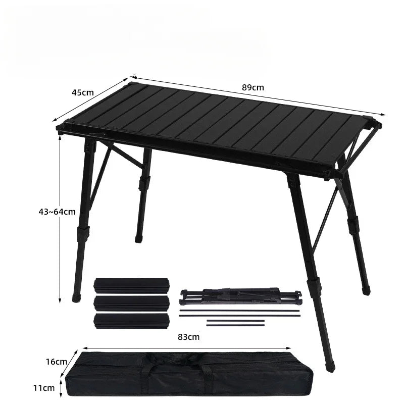 GLS Newest Folding IGT Table Lightweight Backpack Roll Table Multifunctional Adjustable Leg Desk Desktop Burner BBQ Table
