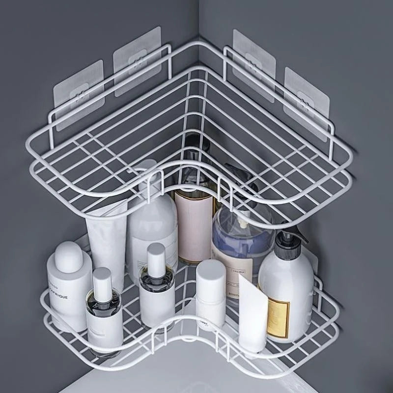 Bathroom Shelf Shampoo Storage Rack Holder Kitchen No Punching Triangle Storage Rack Bathroom Accessories