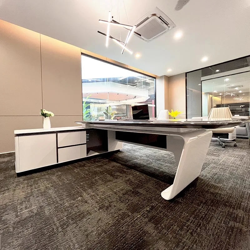 Organizer High End Computer Desks Modern Corner Work Light Luxury Office Desk Storage Creativity Escritorio Oficina Furniture