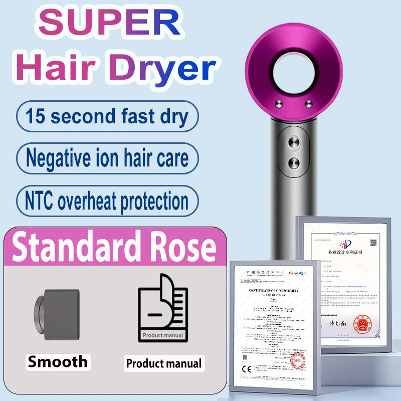 1600W Professional Hair-care Negative Ion Hair dryer 220V Leafless Hairdryer High Speed household Blow Dryer Salon Style Tool