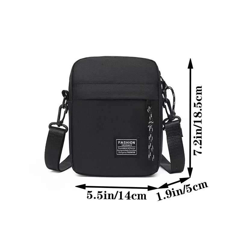 Men's Bag, Available in Single Shoulder or Cross-Body Design, Suitable for Daily Use during School Made of Nylon Material