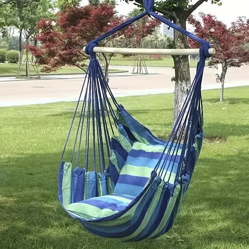 Portable Outdoor Hammock, Swing Chair, With, Swing Hanging Chair, Sturdy Cotton Cloth Hanging Chair, Comfortable