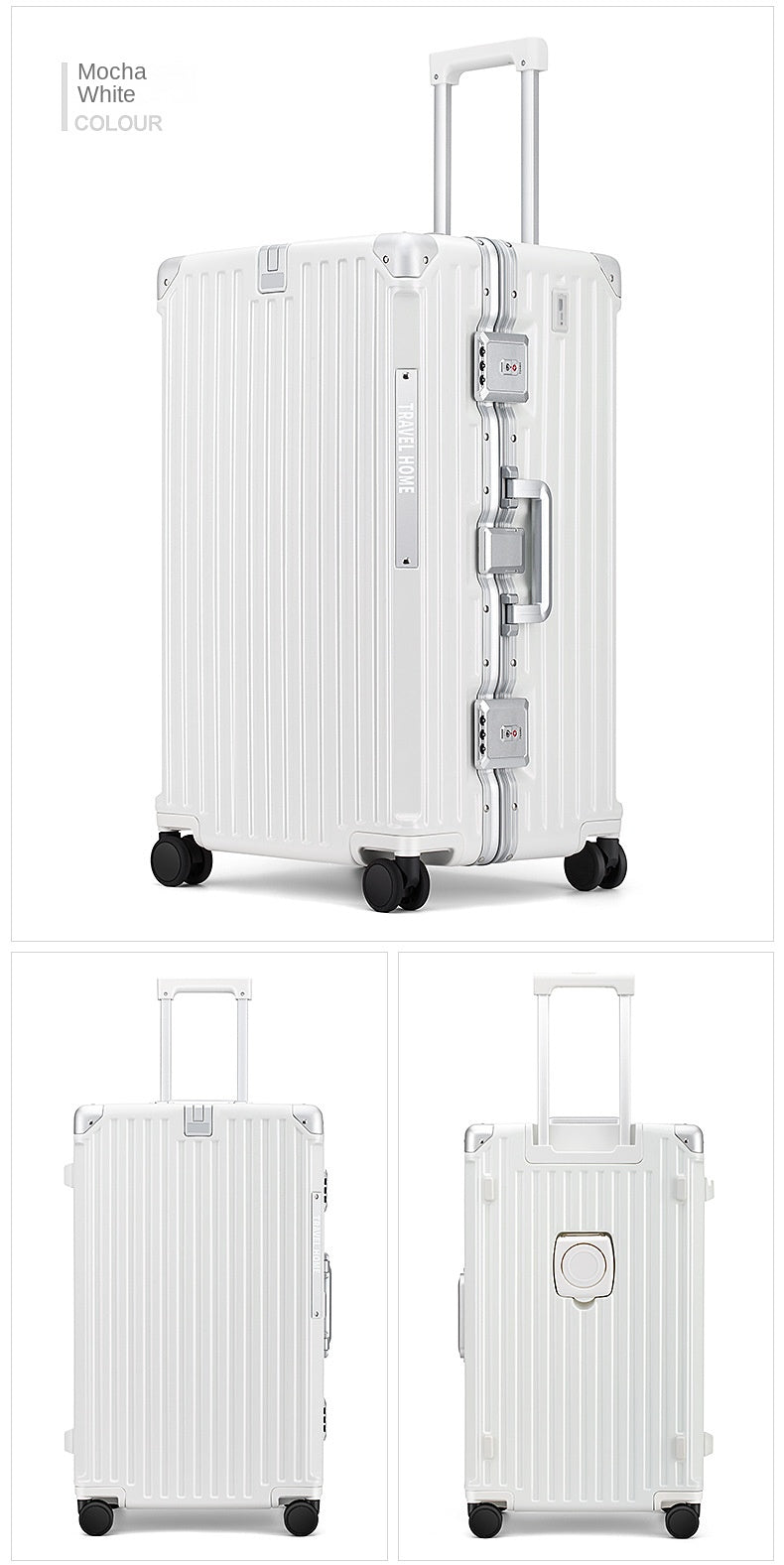 COLENARA High Quality Suitcase Aluminum Frame Large Capacity Trolley Case Cart Travel Bag 24"26"28"30 Inch Rolling Luggage