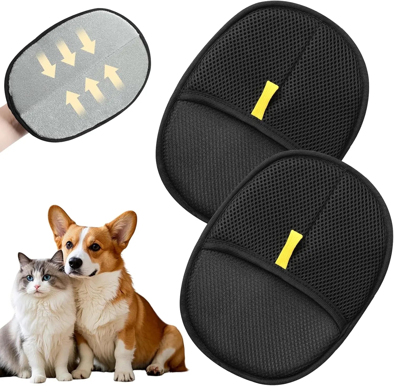Reusable Electrostatic Pet Hair Removal Mitts Cat Dog Hair Collection Brush Sticking Device Home Hair Scraper Grooming Gloves