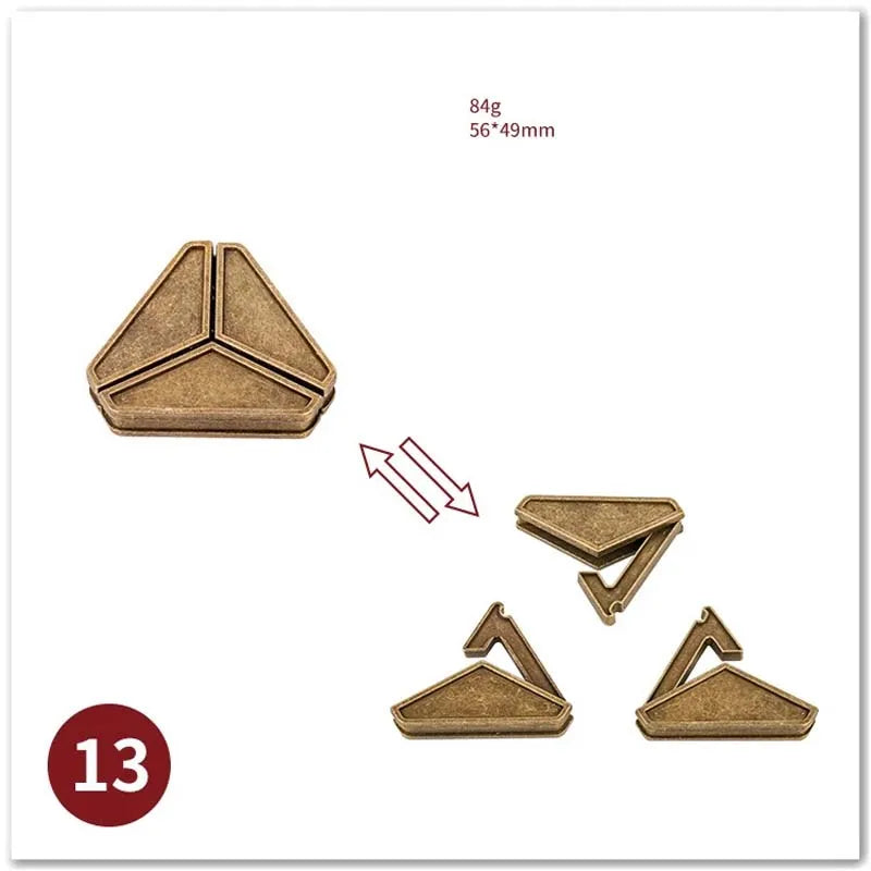 Classic IQ Metal Brain Magic Baffling Puzzles Game Toys for Children Adults Funny Gifts