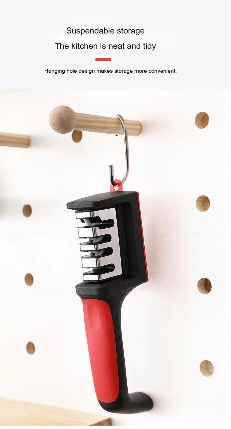 3/4 section Quick knife sharpener Multi-functional hand-held whetstone non-slip knife sharpener Kitchen tool