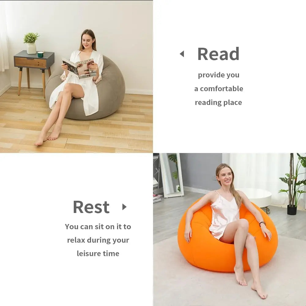 Large Lazy Inflatable Sofa Chairs PVC Lounger Seat Bean Bag Sofas Pouf Puff Couch Tatami Living Room Supply Outdoor Camping