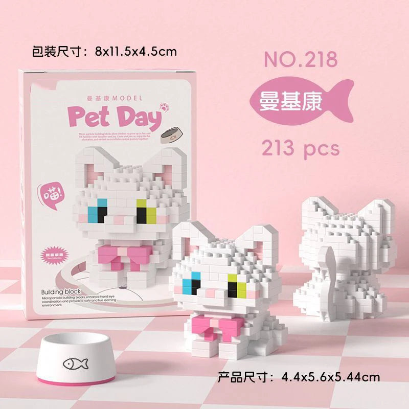 Animal Small Particle Dog Cat  Mini Building Blocks DIY Assembly Brick Sets Educational Toys for Kid 10 To 12 Year Birthday Gift