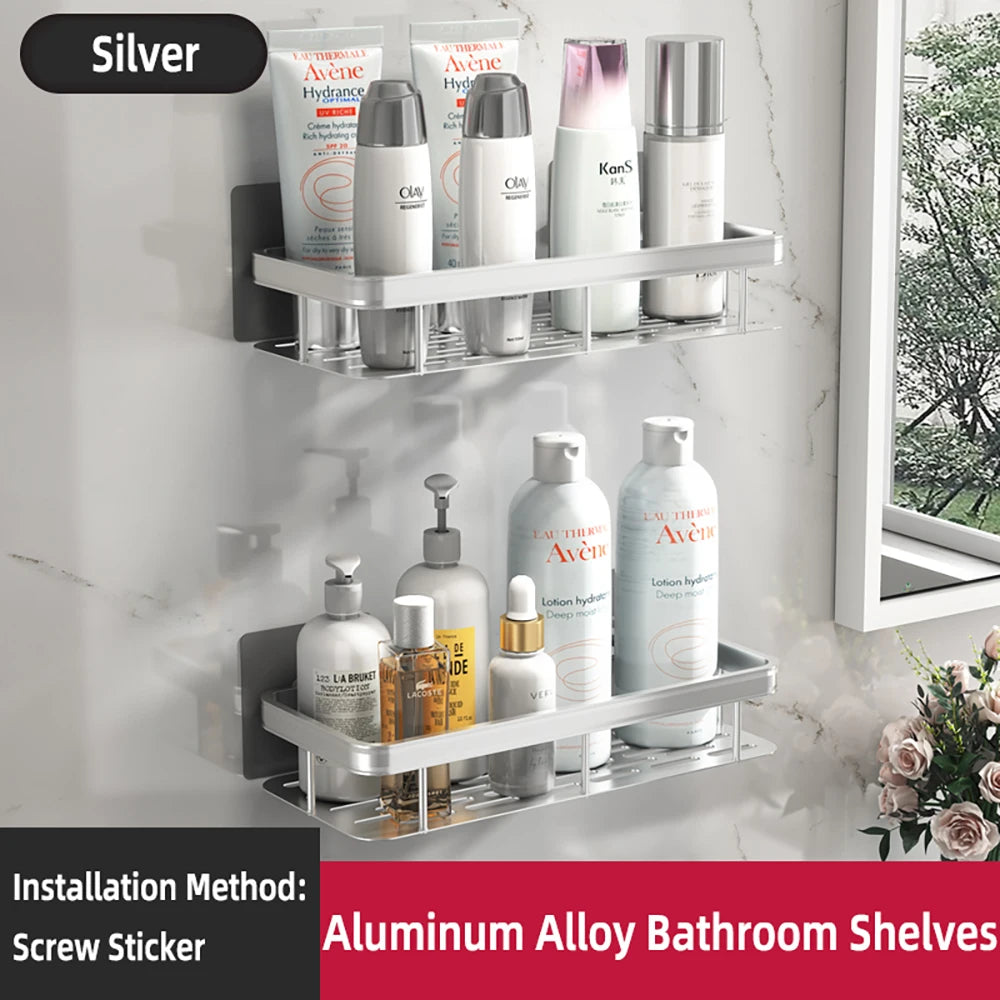 Wall Hanging Corner Rectangular Rack Bathroom Shelf Towel Rack Shelves Wall Shower  Shampoo Rack No Drill Shelf Tripod