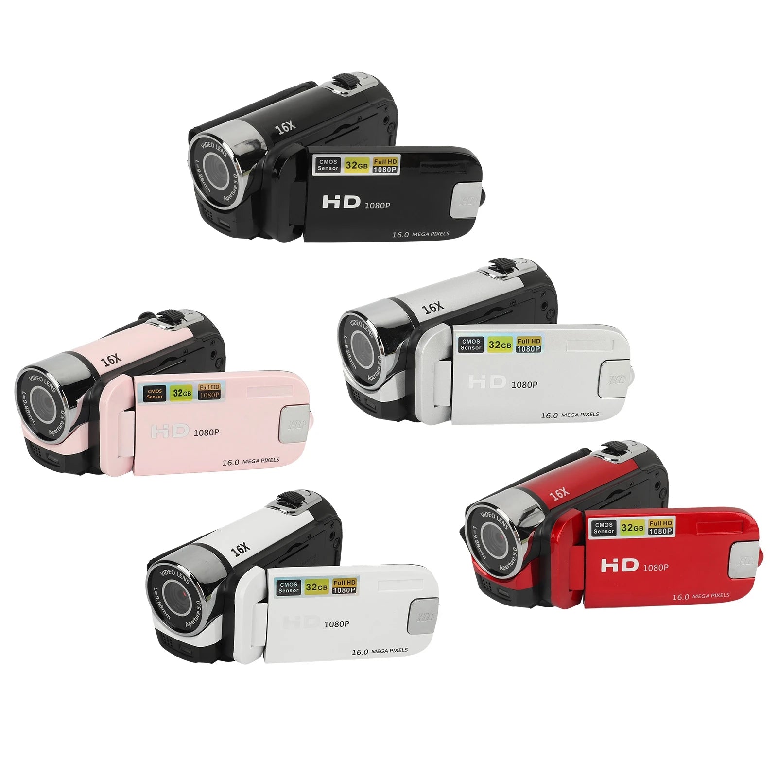 D90 1080P 16MP Digital Camera 2.4 Inch Rotatable Screen Camcorder 16X Zoom HD Video Recorder with Fill Light new