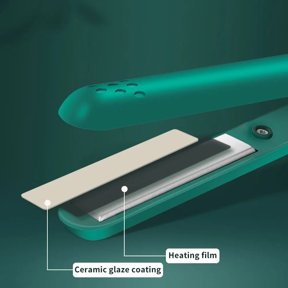 USB Mini Hair Straightener Brush Cordless,Portable Bangs Iron Student Travel Straight Curling Dual-Use Short Hair for Dormitory