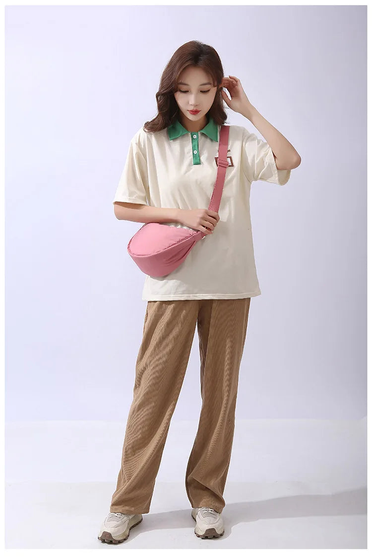 Simple Design Women's Messenger Bag Fashion Ladies Nylon Hobos Small Shoulder Bags Vintage Female Girls Purse Cloth Handbags