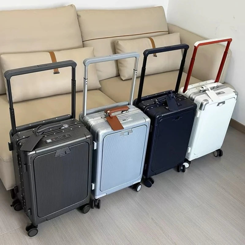 Aluminum Frame Luggage Password Carry on Luggage with Wheels Quiet Universal Wheel Fashion Travel Box Pull Rod Box
