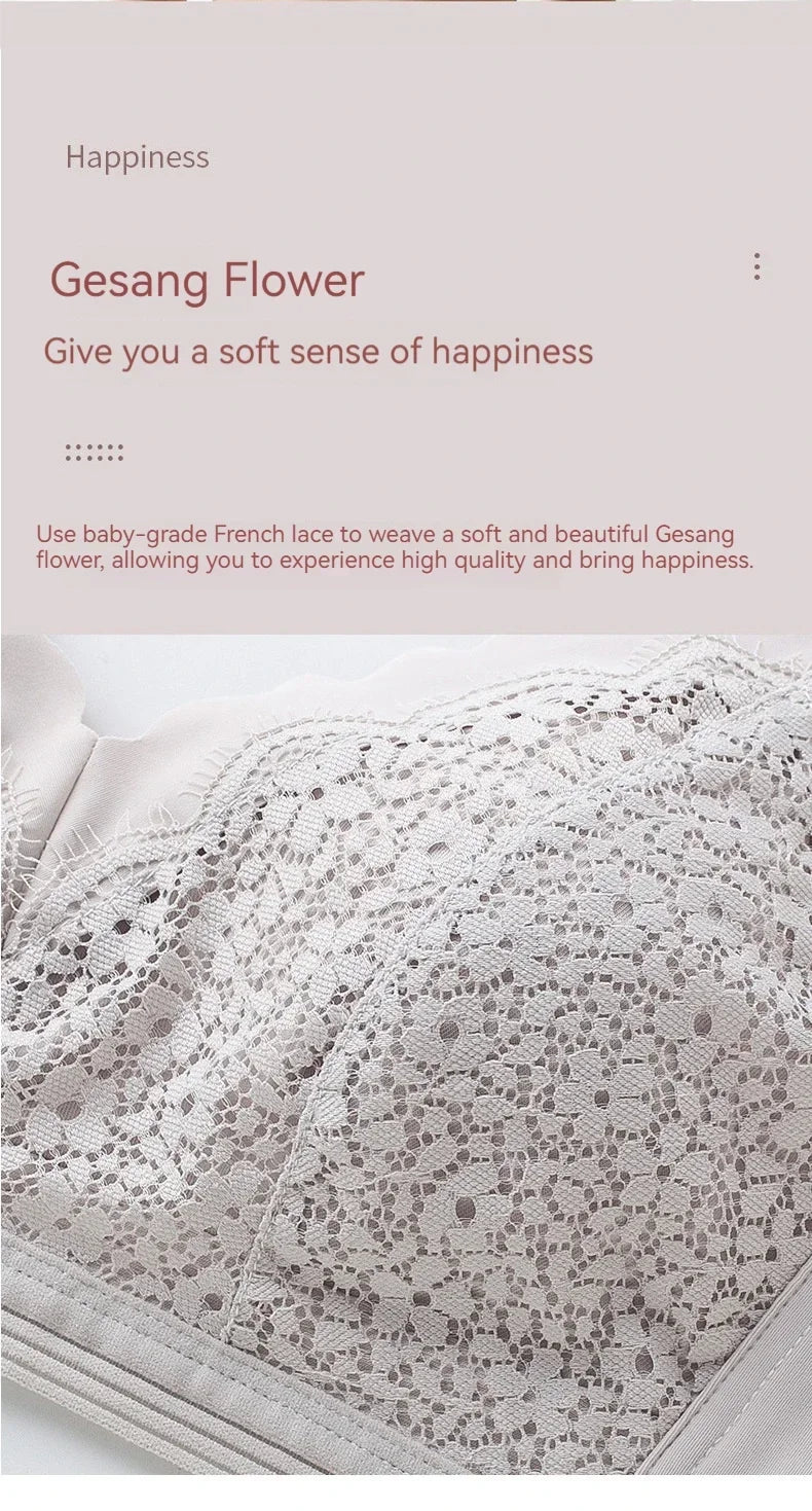 New Lace Up Buckle Without Steel Ring to Prevent Sagging Breastfeeding Bra is Soft and Comfortable For Pregnant Women in Large