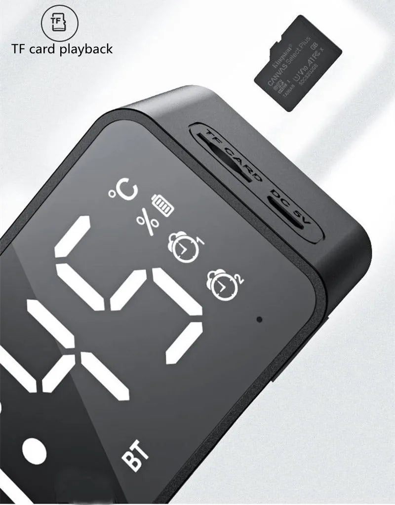 Alarm Clock Radio FM Bluetooth Speaker Portable Subwoofer Caixa De Som Sound Box Music Wireless Mini Woofers Bocina Lamp Column