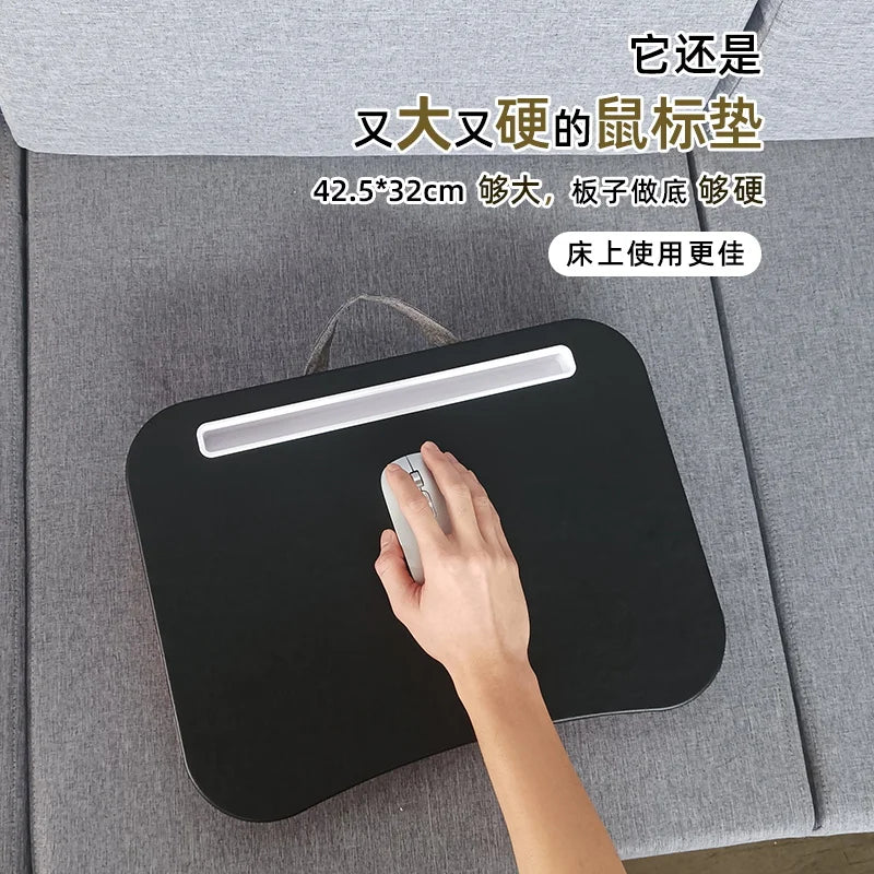 MUMUCC Multifunctional Laptop Desk With Cushion and Filled with Foam Particles, Small Pillow Table, Hard Mouse Pad Large