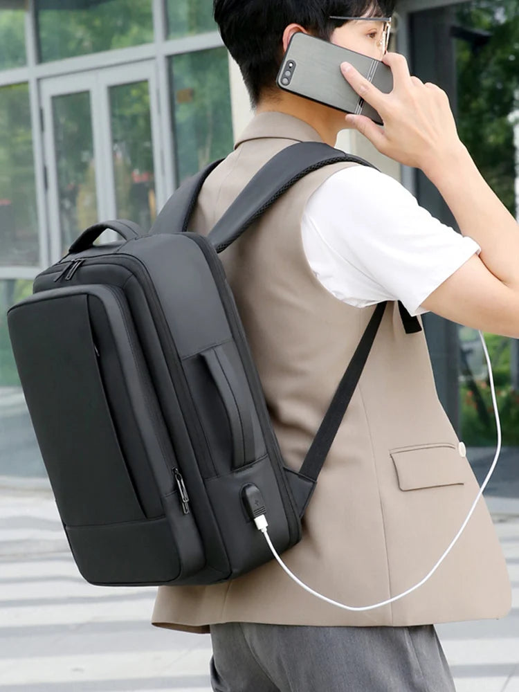 Rilibegan Men Travel Backpack Expand Oxford Big Capacity USB Charge Business Male Backpacks Computer Men Backpacks