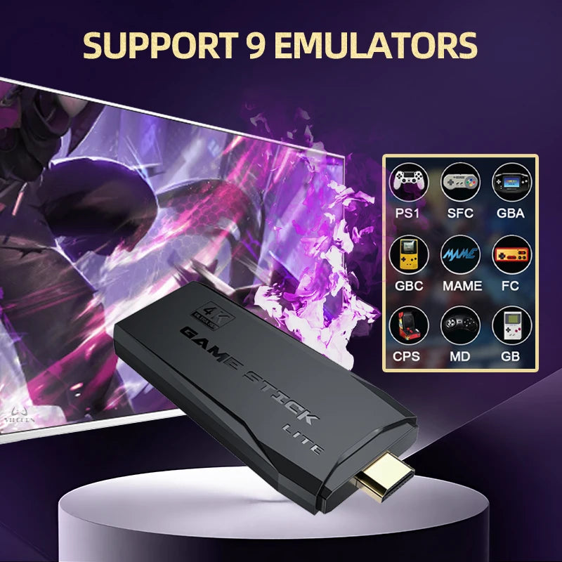 Arcade Video Game Console 4K HD Retro Games Stick For Mame FBA PS1 Arcade Emulator With Dual Joystick