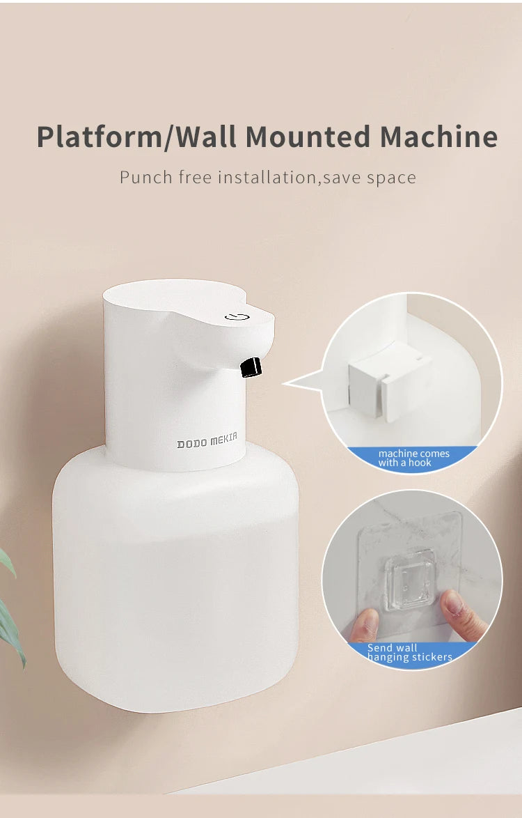 New Wall Mounted Automatic Soap Dispenser Foam Smart Hand Washing Machine 500ml Liquid Rechargeable Bathroom Induction Sensor