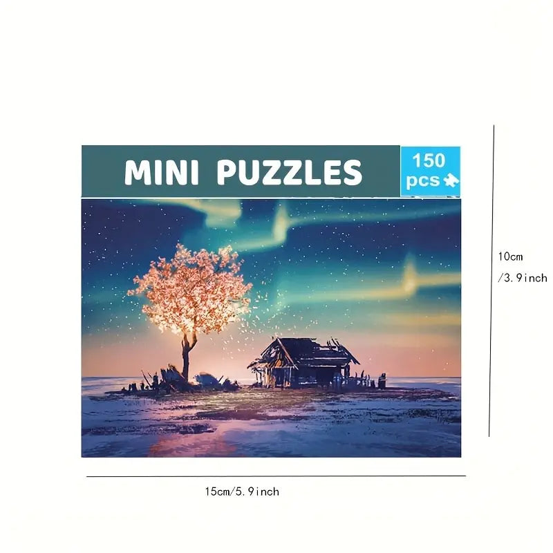 150pcs Test Tube Puzzle Strolling In The Rain Mini Travel Puzzle Gift Christmas House Paris Tower New Year