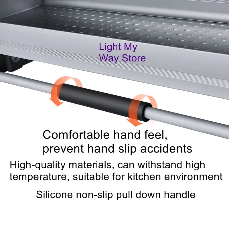 Stainless steel aluminum alloy basket storage rack hanging cabinet lifting basket kitchen pull-down cabinet storage rack