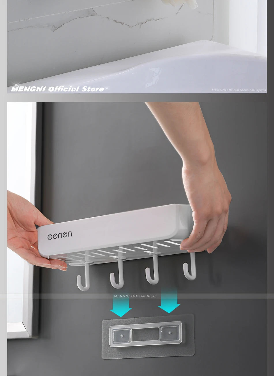 Clearance_MENGNI Bathroom corner shelves Kitchen Storage organization rack Wall Mounted Shampoo Shower shelf Bathroom Accessorie