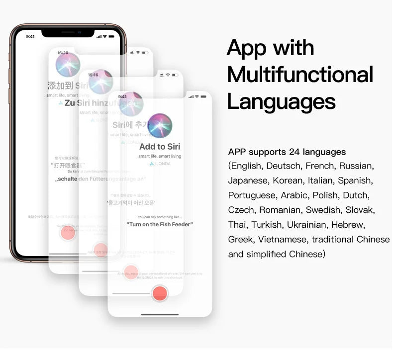 Ilonda Wifi Fish Feeder Organ Smart Control Aquarium Tank Automatic Feeding Device Timing Fishing Equipment Accessories Carp