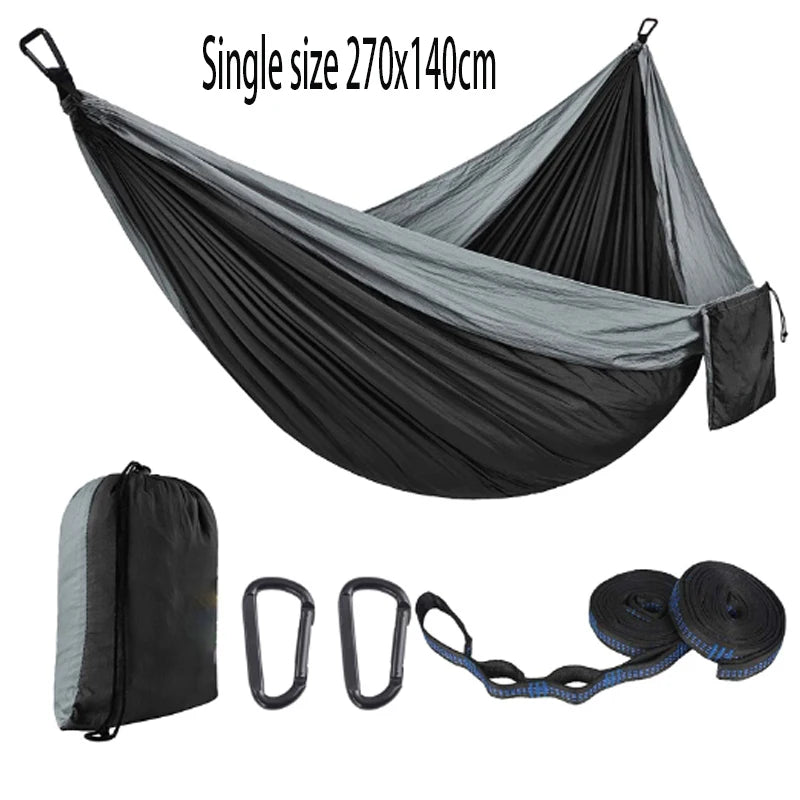 Camping hammock is a portable hammock with tree ties and carry on bags, essential camping equipment