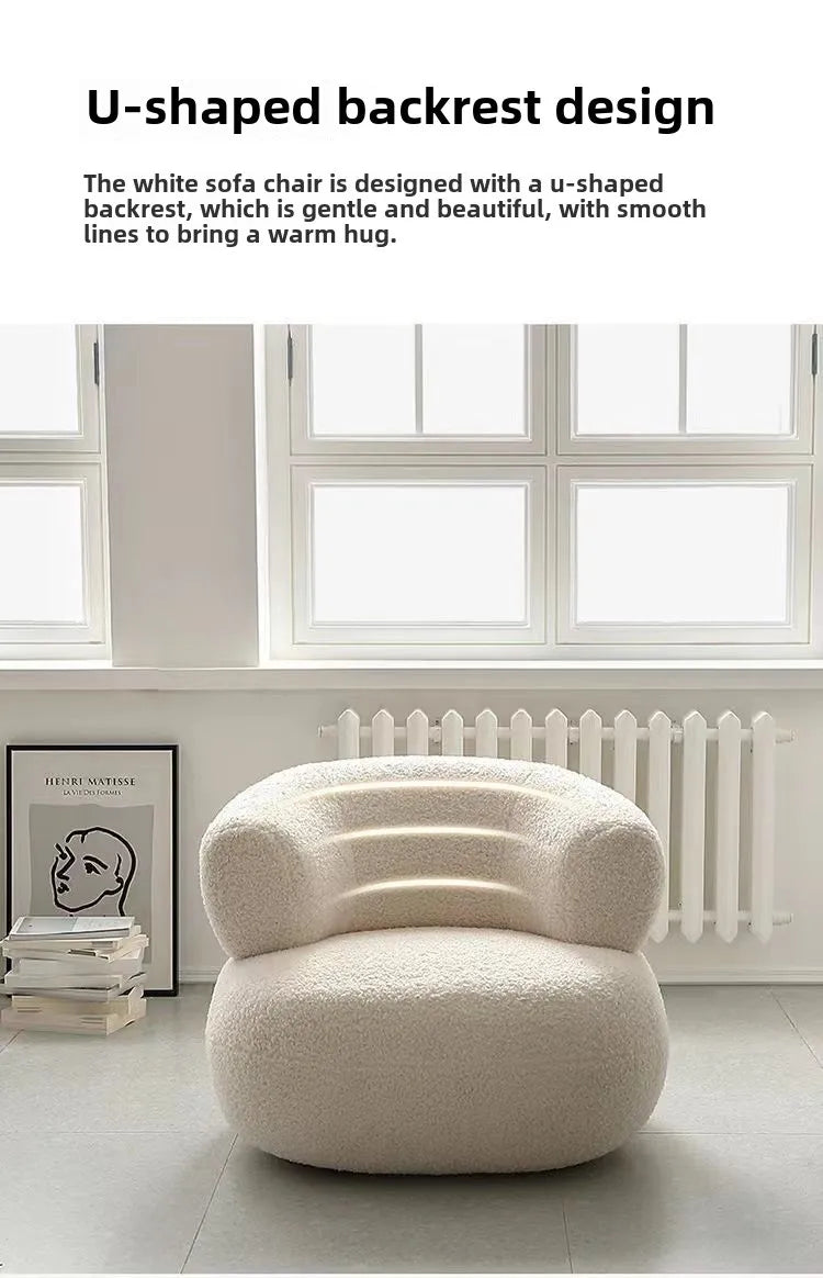Hot Bedroom Furniture Nordic Furniture Lazy, Chair, Balcony, Sofa Chair Lamb Wool, Nordic Bedroom, Living Room, Single, Sofa, St