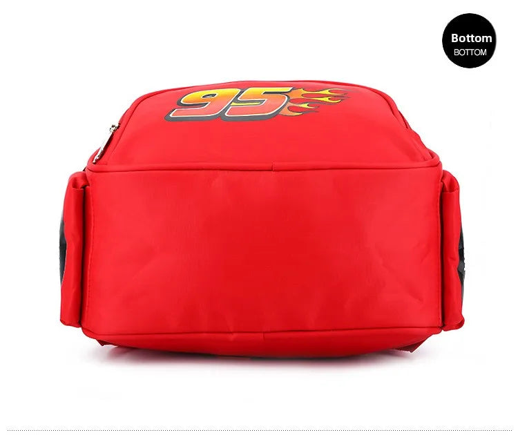 Disney  Cars Lightning McQueen 95 Flame Backpack for  child Water Resistant School Bag Adjustable Strap Multi-Color Cartoon Gift